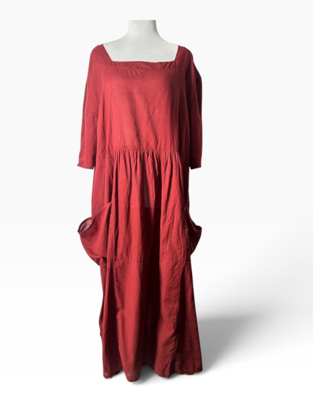 Gudrun Sjoden Dress Lightweight Organic Cotton Pockets Lagenlook Plus Size XXL